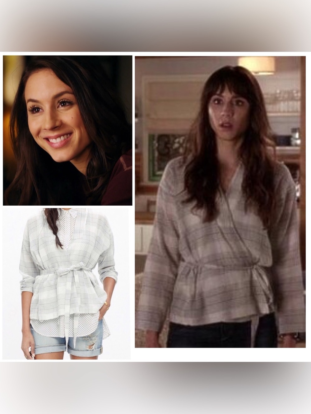 ASO Pretty Little Liars Madewell Plaid Tie-Waist Wrap Top